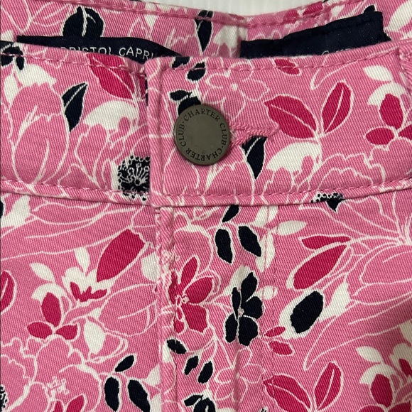 Charter Club Floral Pink Cropped Pants - Picture 3 of 10